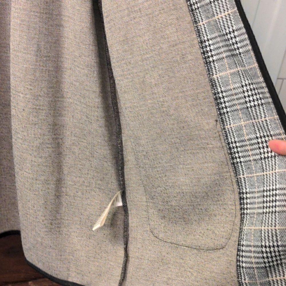 Max Studio Black + White Plaid Swing Coat Sz M - Picture 6 of 10